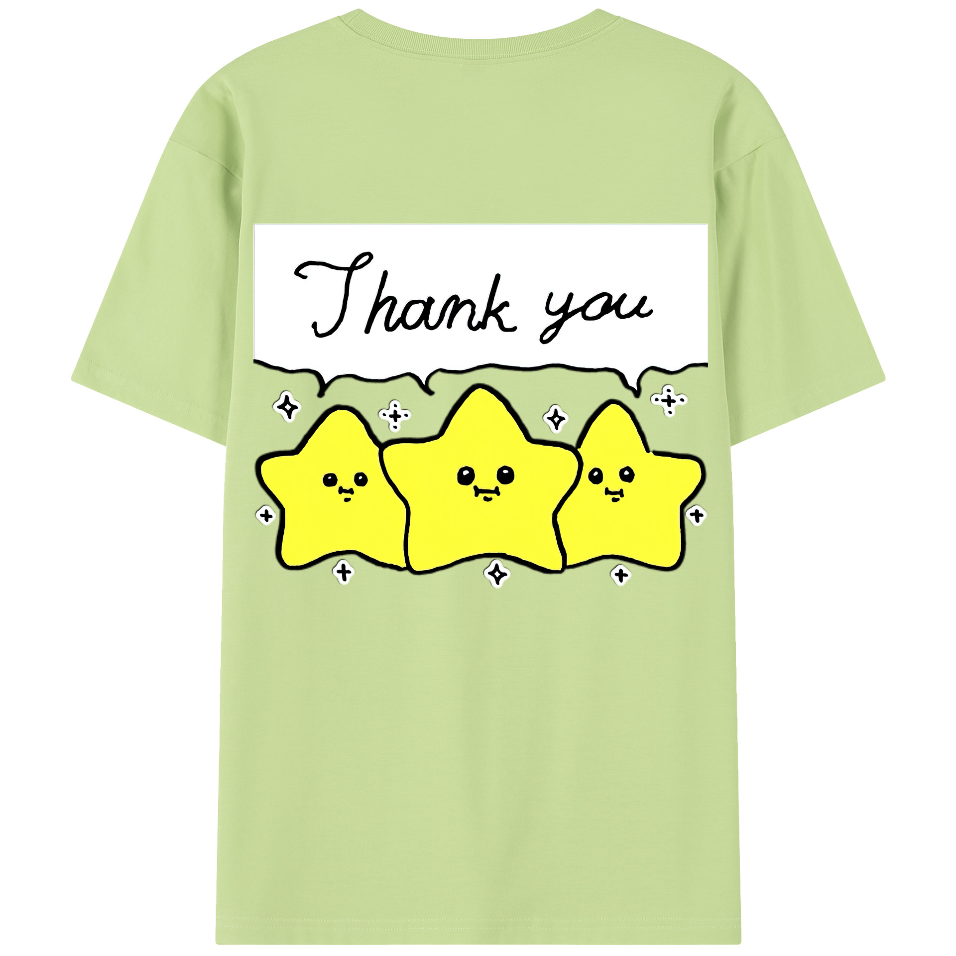 （画像用） ちいかわ 流れ星 Chii-kawa Shooting star 綿100％半袖Tシャツ（背面プリント）